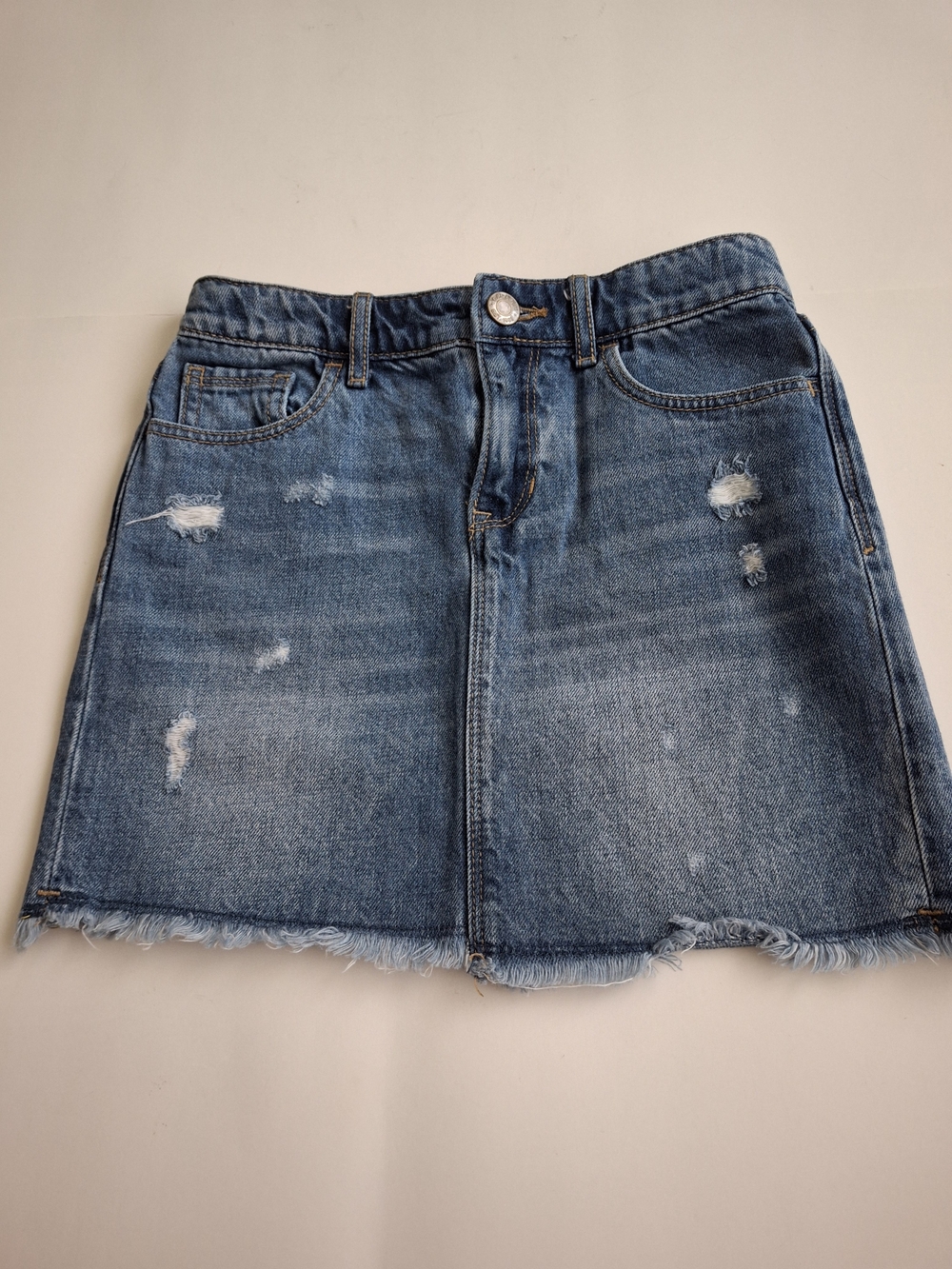 GAP Light Blue Distressed Denim Mini Skirt